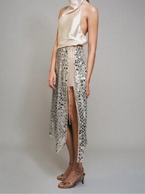 ASYMMETRIC SEQUIN MIDI SKIRT 2562/722/808

Zara Silver Sequin Wrap Midi Skirt